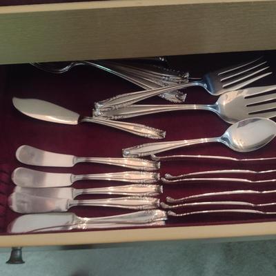 Wallace Sterling Silver Flatware with Storage Box- 'Stradavari' Pattern- Approx Total Weight 3,306 Grams