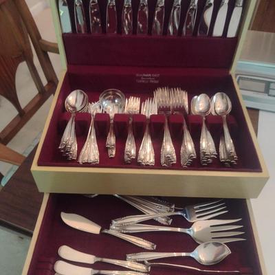 Wallace Sterling Silver Flatware with Storage Box- 'Stradavari' Pattern- Approx Total Weight 3,306 Grams