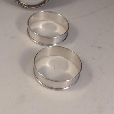 Assorted Sterling Silver Pieces- Picture Frame, Napkin Rings, Butter Knife- Approx Total Weight 70 Grams