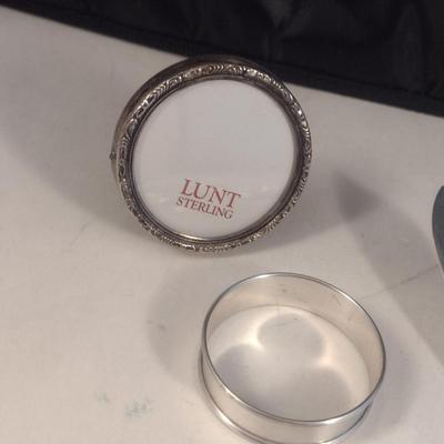 Assorted Sterling Silver Pieces- Picture Frame, Napkin Rings, Butter Knife- Approx Total Weight 70 Grams