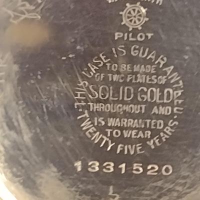 Illinois Watch Co. Solid Gold Case Pocket Watch- 17 Jewels