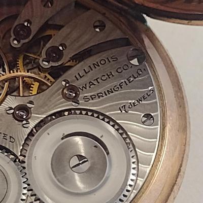 Illinois Watch Co. Solid Gold Case Pocket Watch- 17 Jewels