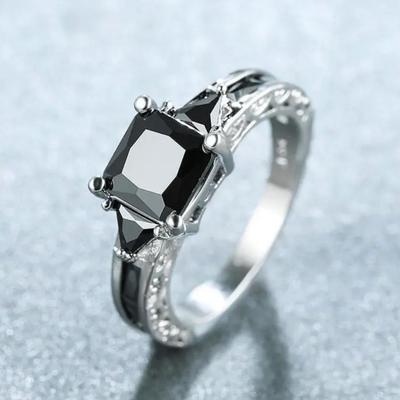 Bold Black Zirconia Fashion Ring