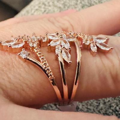 14k Gold Plated Multi Row Fashion Ring