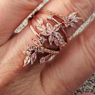 14k Gold Plated Multi Row Fashion Ring