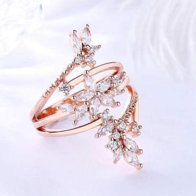 14k Gold Plated Multi Row Fashion Ring