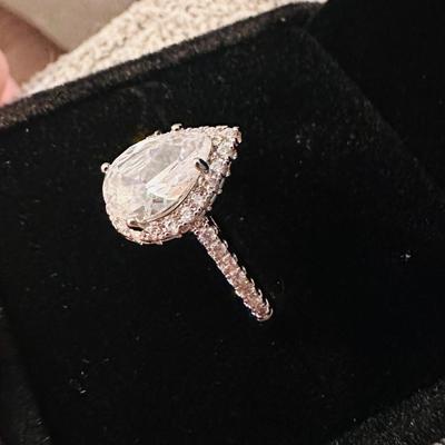 Elegant Sterling Teardrop Ring