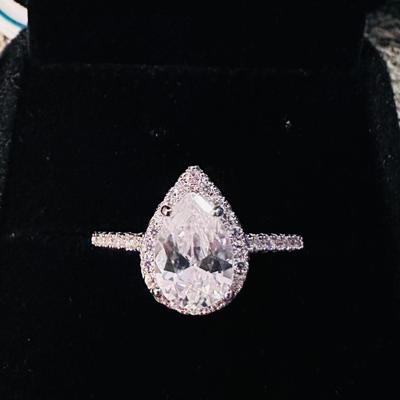 Elegant Sterling Teardrop Ring
