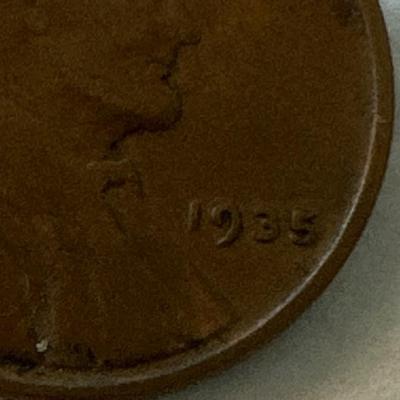 1935 Wheat Penny No Mint Mark