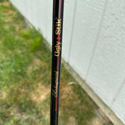 FISHING POLE WITH REEL, SPORTSMAN COOLER AND NEW BBQ UTENSILS