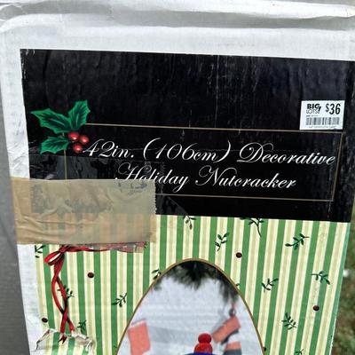 42" HOLIDAY NUTCRACKER, 4 FT LIT TREE AND GIFT WRAPPING SUPPLIES