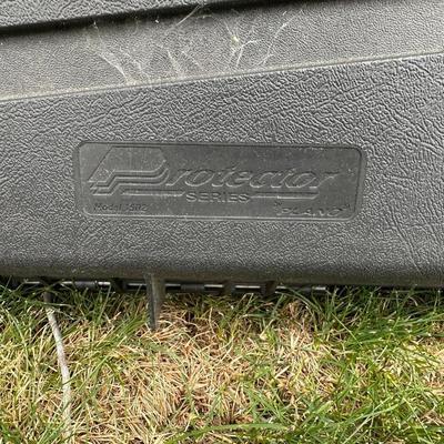 HARD SIDED GUN CASE, GUN REST, EYES AND HEARING PROTECTION, TARGETS AND GAME CALLS
