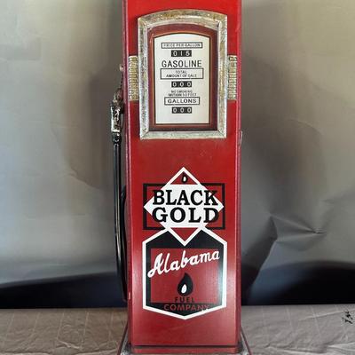 Alabama Black Gold Antique Replica Gas Pump Wood CD / DVD Holder Cabinet 33"