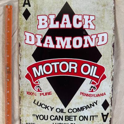 Black Diamond Motor Oil Metal Sign