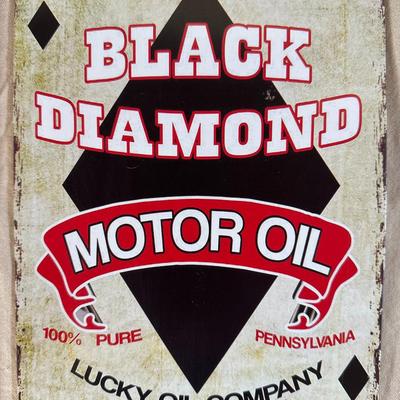 Black Diamond Motor Oil Metal Sign