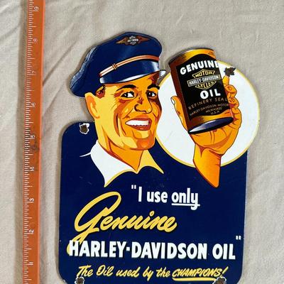 Antique Harley-Davidson Oil Metal Sign
