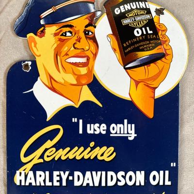 Antique Harley-Davidson Oil Metal Sign