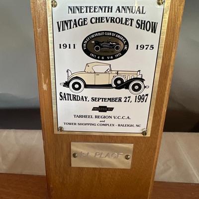 Nineteenth Annual Vintage Chevrolet Show - 1st Place Trophy - 1997