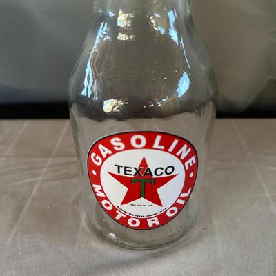 Texaco Motor Oil Antique Glass Bottle