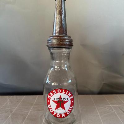 Texaco Motor Oil Antique Glass Bottle