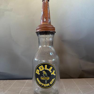 Polly Motor Oil Antique Glass Bottle