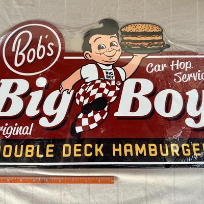 Antique Bob's Big Boy - Car Hop Service Metal Sign (In Plastic)