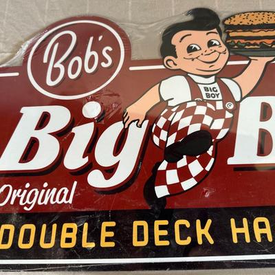 Antique Bob's Big Boy - Car Hop Service Metal Sign (In Plastic)