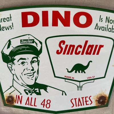 Dino Sinclair Oil Metal Sign