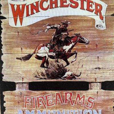 Winchester Firearms Ammunition Metal Sign