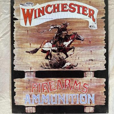 Winchester Firearms Ammunition Metal Sign