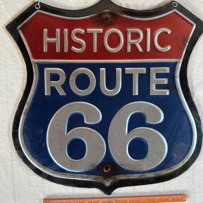 Historic Route 66 Hanging Metal Sign