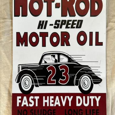 Hot-Rod Hi-Speed Motor Oil Metal Sign