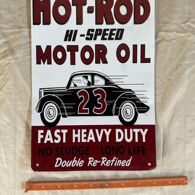 Hot-Rod Hi-Speed Motor Oil Metal Sign