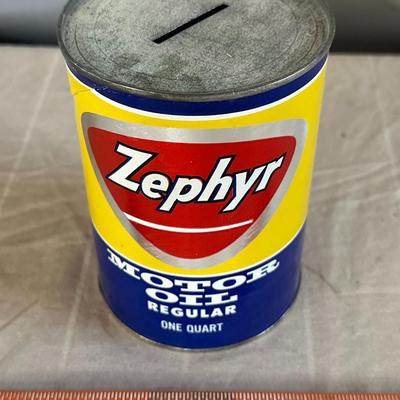 Zephyr Motor Oil 1QT Oil Can/Coin Bank