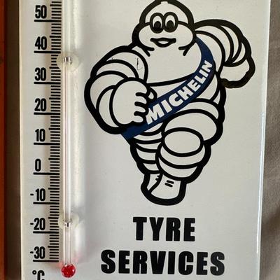 Vintage Michelin Tyre Services Metal Thermometer