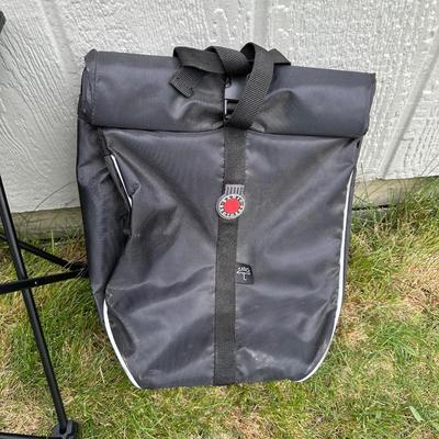 BANJO BROTHERS WATERPROOF CYCLING PANNIERS AND A FOLDING TABLE