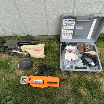 DREMEL, CUT OUT TOOL AND A BELT SANDER