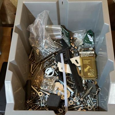 3 STACKABLE BINS OF HARDWARE