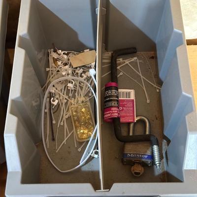 3 STACKABLE BINS OF HARDWARE