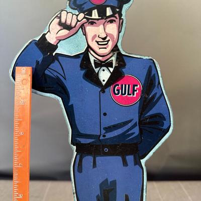 Vintage Gulf Gas Station Attendant Stand up mini display Figurine