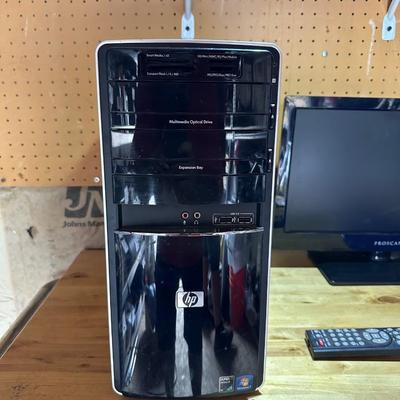 HP COMPUTER TOWER W/WIN 7 AND A PROSCAN 19" LED TV