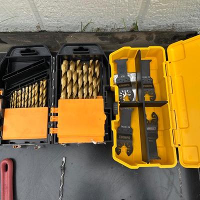 DRILL BITS, HOLE SAW DRILL BITS, TAPE MEASURE W/CALCULATOR & MORE