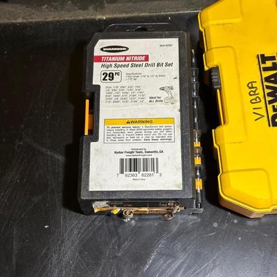 DRILL BITS, HOLE SAW DRILL BITS, TAPE MEASURE W/CALCULATOR & MORE
