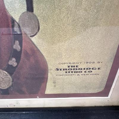 Col. W.F. Cody "Buffalo Bill" Framed Artwork (The Strobridge Litho Co.)