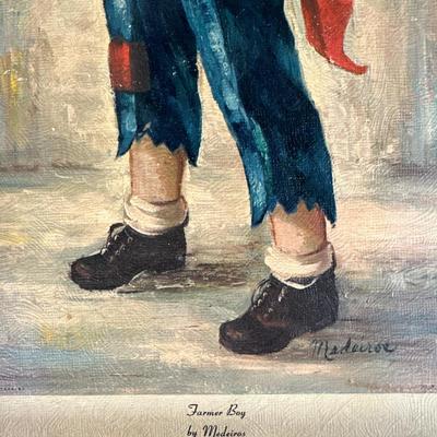 "Farmer Boy" Framed Painting by Medeiros