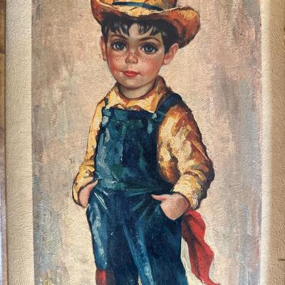 "Farmer Boy" Framed Painting by Medeiros