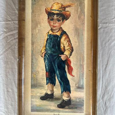 "Farmer Boy" Framed Painting by Medeiros