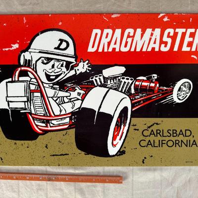 Dragmaster - Carlsbad, California Hanging Metal Sign