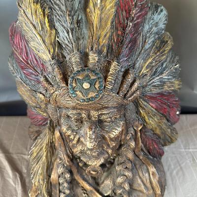 Indian Chief Bust Sculpture