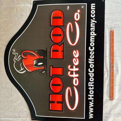Hot Rod Coffee Co. Hanging Metal Sign